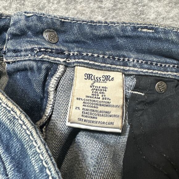 Miss Me Boyfriend Distressed Jeans Women's Size 27 Blue Medium Wash Denim - Picture 10 of 10